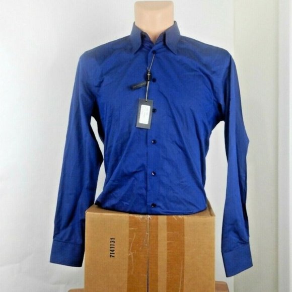 Jack Lipson Sport Shirt Blue Cotton Sz M NWT - Picture 1 of 9